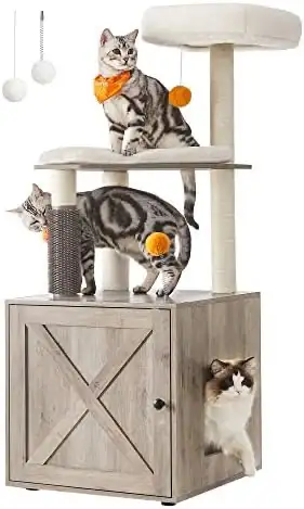 52.8”H Cat Tree with Toilet House. , View more