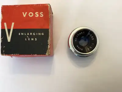 Voss enlarger lens. 50 mm 1:35, can be used on enlarger which takes ltm lenses or could be used as m...