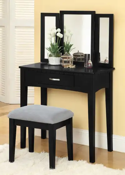 NEW- Vanity Storage Sets- Slim Design- Includes Stool, View more