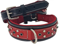 BlazingPaws Barrington Luxury Crystal Red Leather Dog Collar XXL