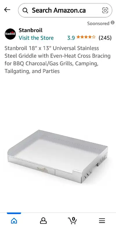 Stanbroil Universal Stainless Steel Gridle Brand New In Box, View more