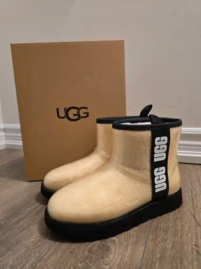 Good Condition - 7.5/10 Color White Material faux fur Size US5/UK3/EU36 (WMN) White Fur Insole Clear...