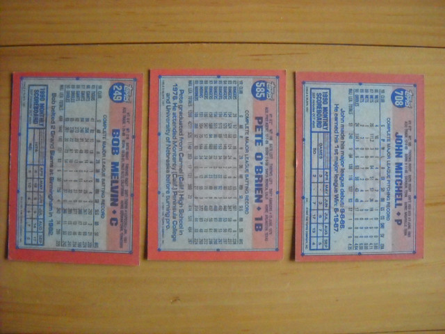 4 cartes de baseball de 1991 (Topps 40ièm Anniv.) dans Art et objets de collection  à Saguenay - Image 4