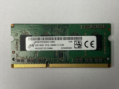 4 GB 1RX8 PC3L 12800S LOW VOLTAGE  LAPTOP RAM, View more
