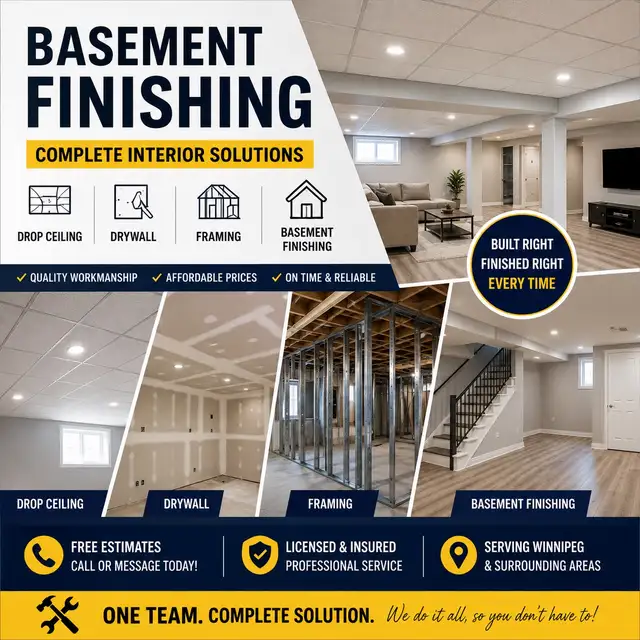 Drop ceilings, framing or drywall