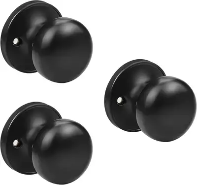 GOBEKOR 3 Pack Black Dummy Door Knobs, View more