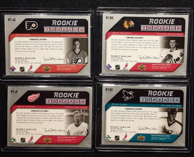HOCKEY CARDS - 05/06 ROOKIE THREADS JERSEY CARDS in Arts & Collectibles in Markham / York Region - Image 5