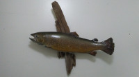 DECOR TROUT FISH - PLANO ROD TUBES - NEW FISHFINDER - WOOD FISH