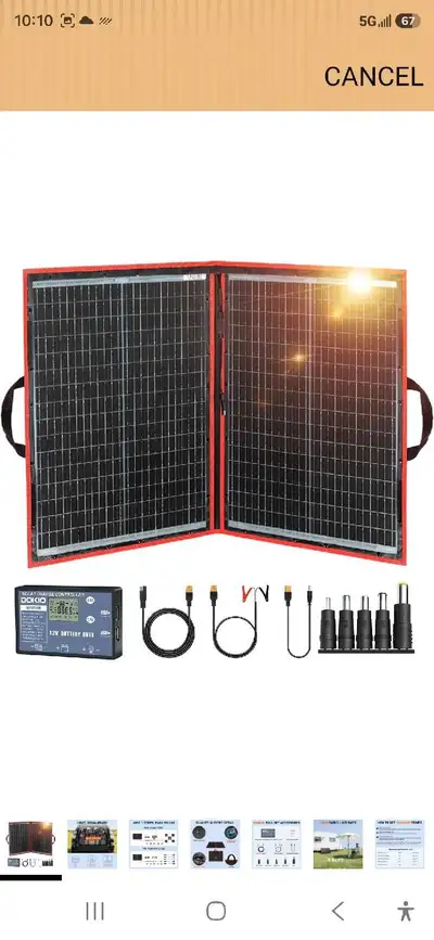 DOKIO 110W Portable Solar Panel, View more