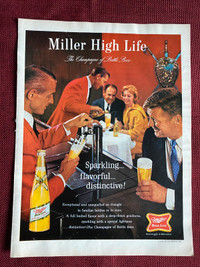 1965 Miller High Life Beer Original Ad