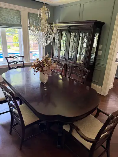 WOOD DINING SET & HUTCH, View more