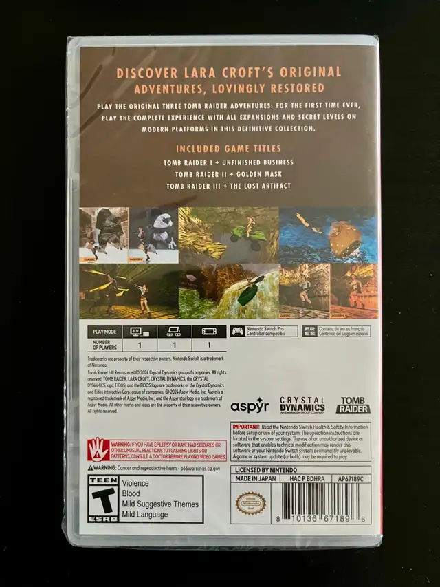 Tomb Raider 1-3 Remastered (Nintendo Switch) in Nintendo Switch in Edmonton - Image 3