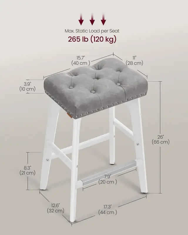 Luxury VASAGLE Counter Height Bar Stool in Chairs & Recliners in Markham / York Region - Image 8