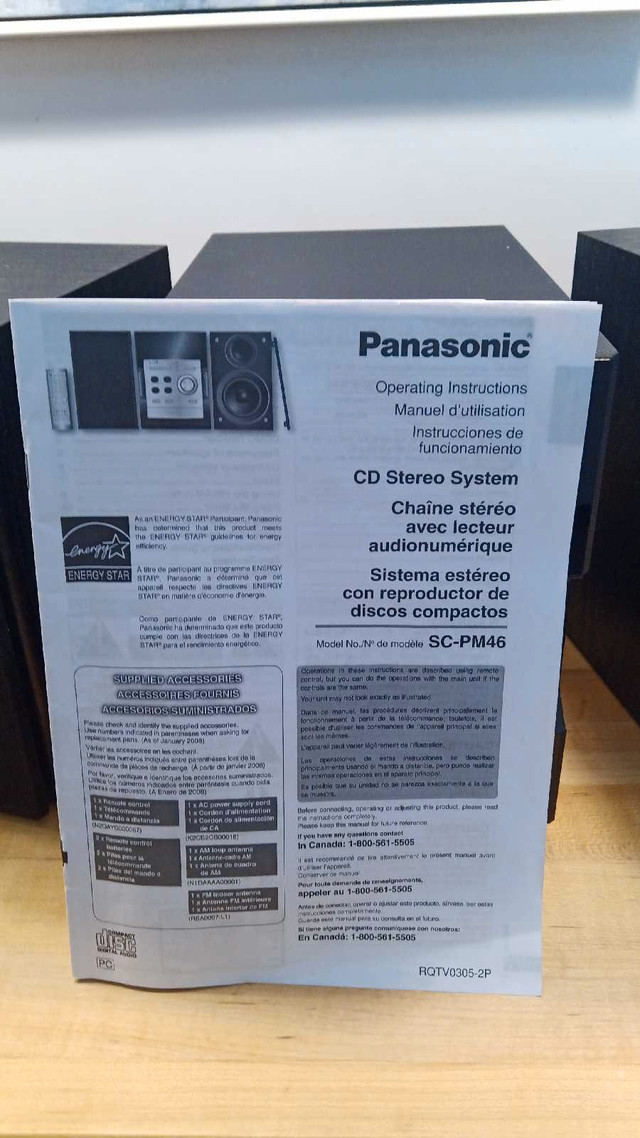 PANASONIC STEREO SYSTEM SC-PM46 in Stereo Systems & Home Theatre in St. Catharines - Image 4