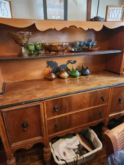 Antique Sideboard and Dining Table, View more