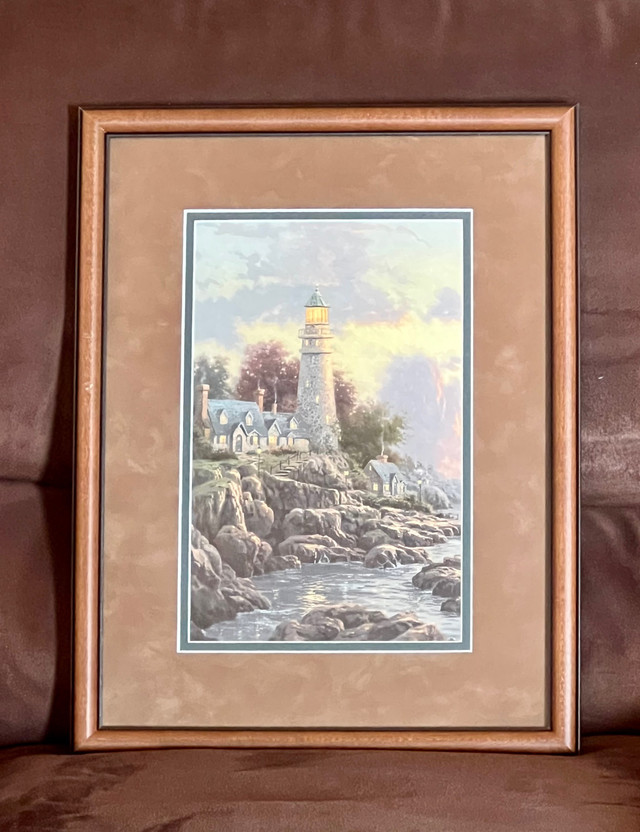 Framed “Lighthouse on the Cliff” Print in Arts & Collectibles in Belleville