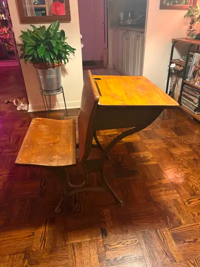 Vingtage Wooden School Desk, View more