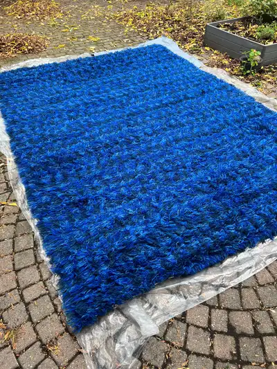 Vintage shag rug 100% wool From Van Leeuwen Boomkamp In great condition has recently been profession...