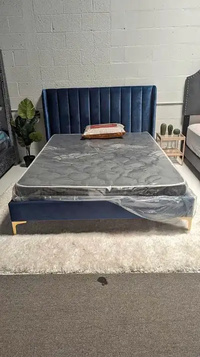 New High Quality Velvet bed available in all sizes, View more