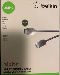 Belkin USB-C to USB-C 6 ft Cable - New