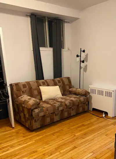 Divan-lit avec draps (vente de déménagement)/ Sofa bed, View more