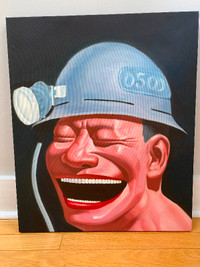 Oil painting - Smiling miner - Yue Minjun reproduction