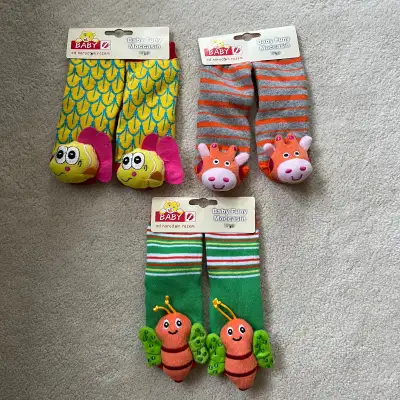 Funny Animal Baby/Toddler Grip Socks Lot of 3 NEW, View more
