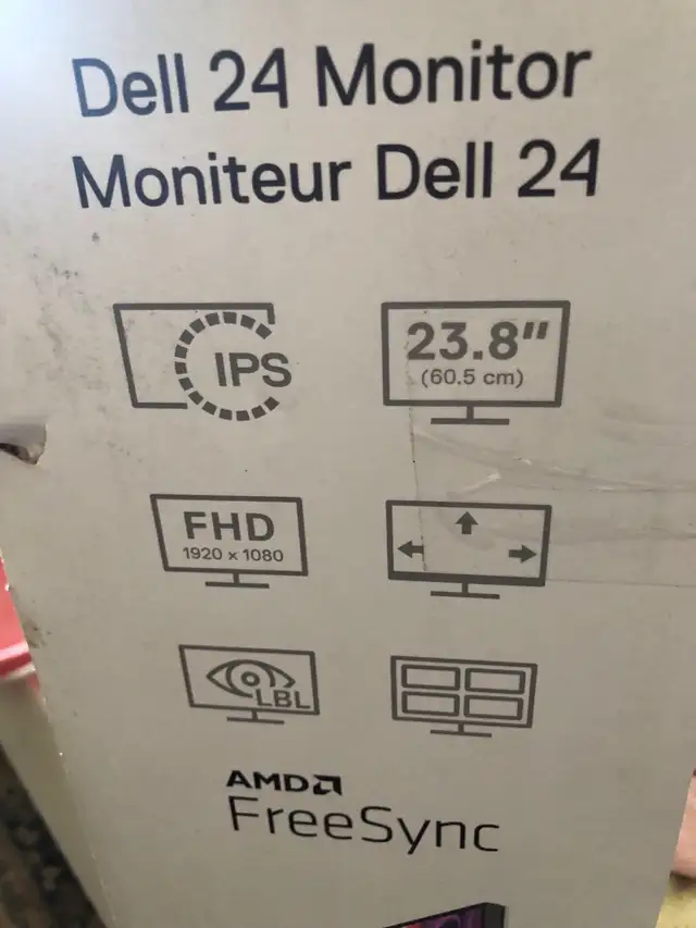 Dell dual monitors 24” Laptop desktop monitors + docking station in Monitors in City of Toronto - Image 4