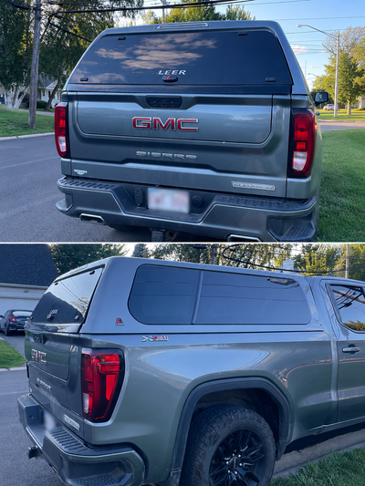 Selling my LEER truck cap, currently on a 2022 GMC Sierra 1500 with the 6’7” standard bed. Cap is in...