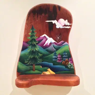 Hand-Painted Wood Art Shelf – 14” x 11” – Unique Wall Décor, View more