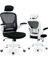 Office Chair Ergonomic Desk Chair - white/black Color