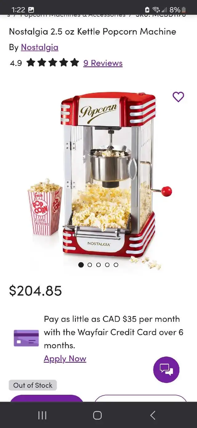Nostalgia Popcorn Machine - BRAND NEW! NEVER BEEN OPENED!  in Microwaves & Cookers in Winnipeg - Image 3