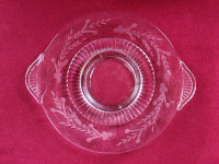 Beautiful Etched and Imprinted Clear Glass Antique Platter