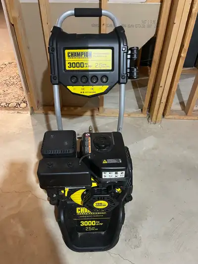 Champion power washer 3000 psi 2.5 GPM 196 cc engine cold water wheeled Gas pressure washer Great co...