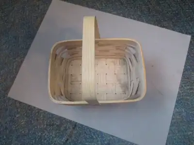 small wicker basket with handle, View more