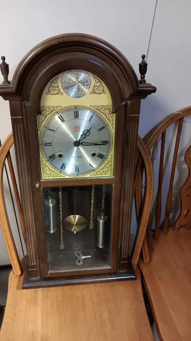 Vintage Tempus Fugit Pendulum Wall Clock in Home Décor & Accents in City of Toronto - Image 2