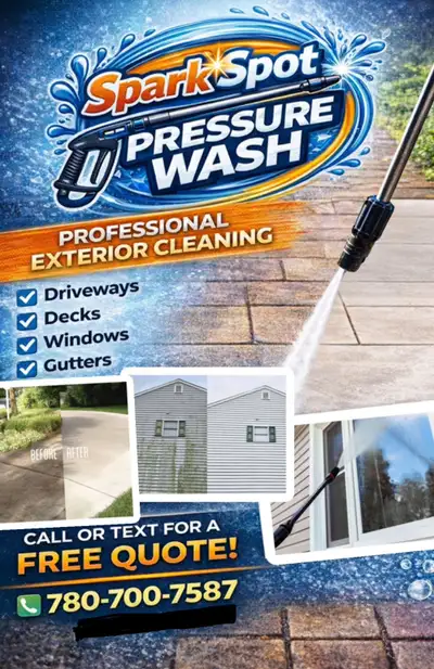 Pressure wash., View more