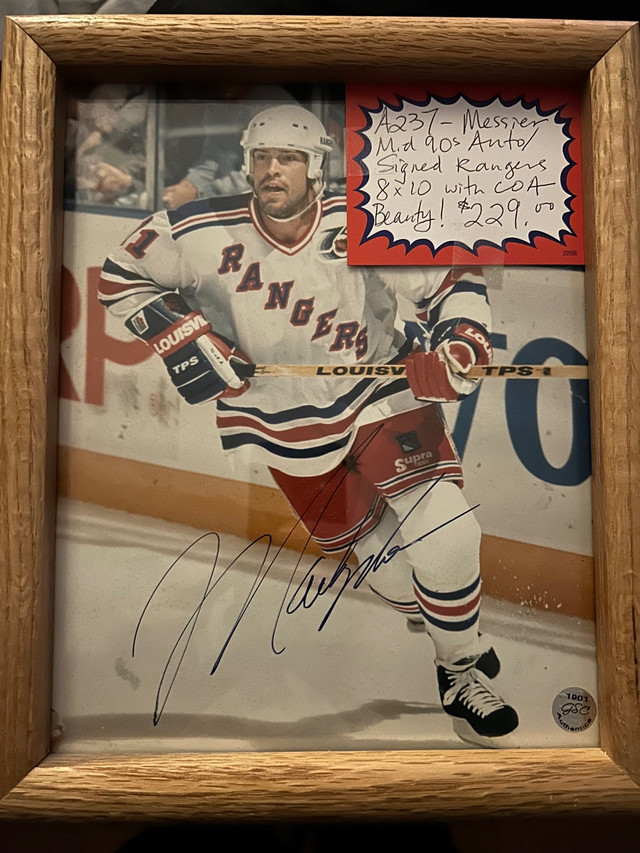 Mark Messier AUTO SIGNED Framed Rangers 8x10 COA Showcase 305 in Arts & Collectibles in Edmonton