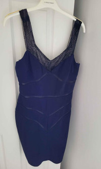 New Womens JS Collection Navy Evening Dress Body Con Fitted Sexy