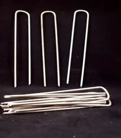 Garden Pegs Pins Ground Stakes Staples Spikes U Shaped Landscape, View more