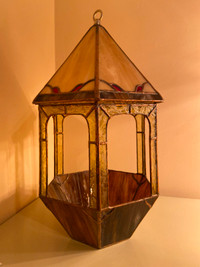 Vitrail vintage : chandelier ou cache pot