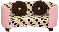 Newco Kids Comfy Chair, Sofa Pink with Chocolate Dots