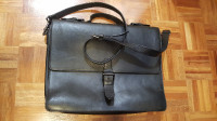 Briefcase leather black slim by John Varvatos