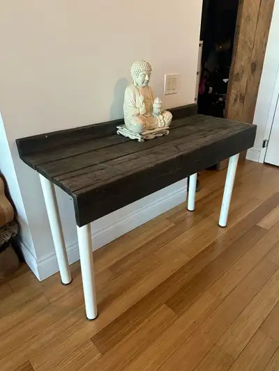 RUSTIC VINTAGE RECLAIMED WOOD WORK DESK CONSOLE TABLE, View more