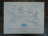 DISNEY WORLD  11 X 14 MINNIE DAISY LITHOGRAPH