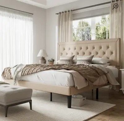 King Size Bed - light beige, View more