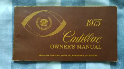 Original 1975 Cadillac Owners Manual good condition except for wear on spine