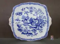 C. 1920’s Royal Albert Crown China Blue Willow Square Cake Plate