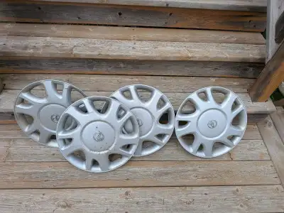 These are a set of used 15" Toyota hubcaps. They're the perfect way to add a touch of vintage charm...