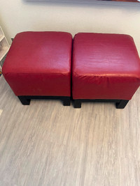 2 Stools / Chairs  / Footrests (Red)